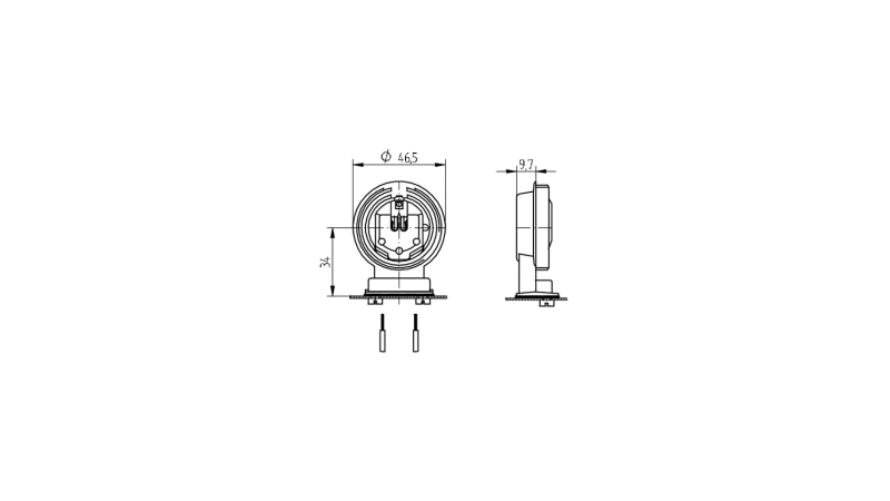 BJB G5 Twin slot lamp lampholder snap in foot 25.5 x 17.5 mm 27.660.U810.81