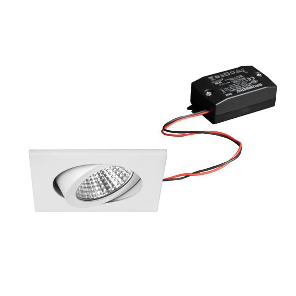Brumberg recessed LED spotlightset, switchable, white, square - 38364073