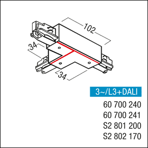 Zumtobel Group T-Verbinder VERB-T ERD-A L BK L3+DALI #60700241