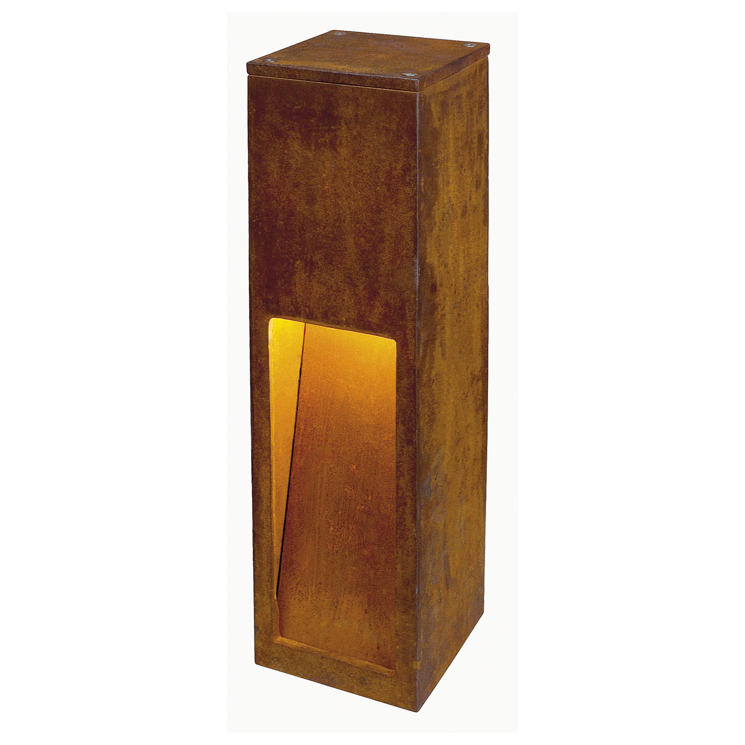 SLV RUSTY® SLOT 50, Outdoor Standleuchte, TC-DSE, IP44, stahl gerostet, L/B/H 12/12/50 cm, max. 11W - 229410