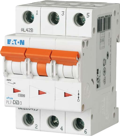 Eaton LS-Schalter m.Beschrift. C 63A, 3p PXL-C63/3 - 236432