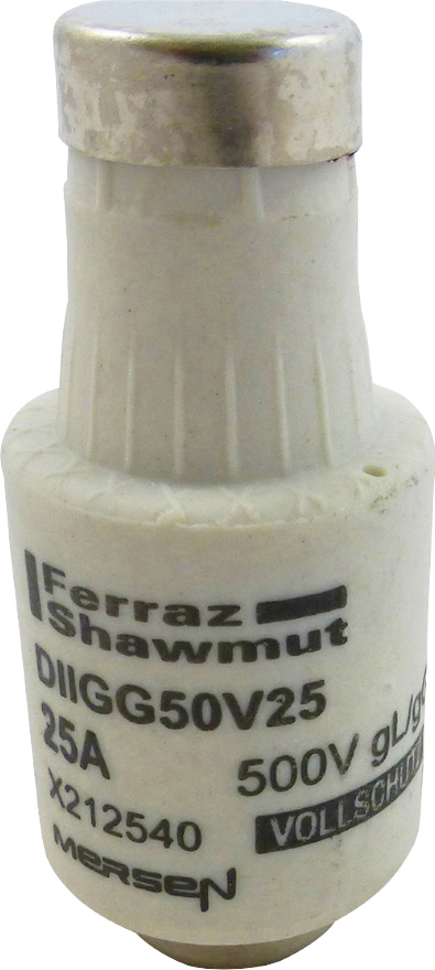 Mersen D-Sicherungseinsatz gG DII, 25A/AC500 DIIGG50V25 - X212540 Mersen D-Sicherungseinsatz gG DII, 25A/AC500 DIIGG50V25 - X212540