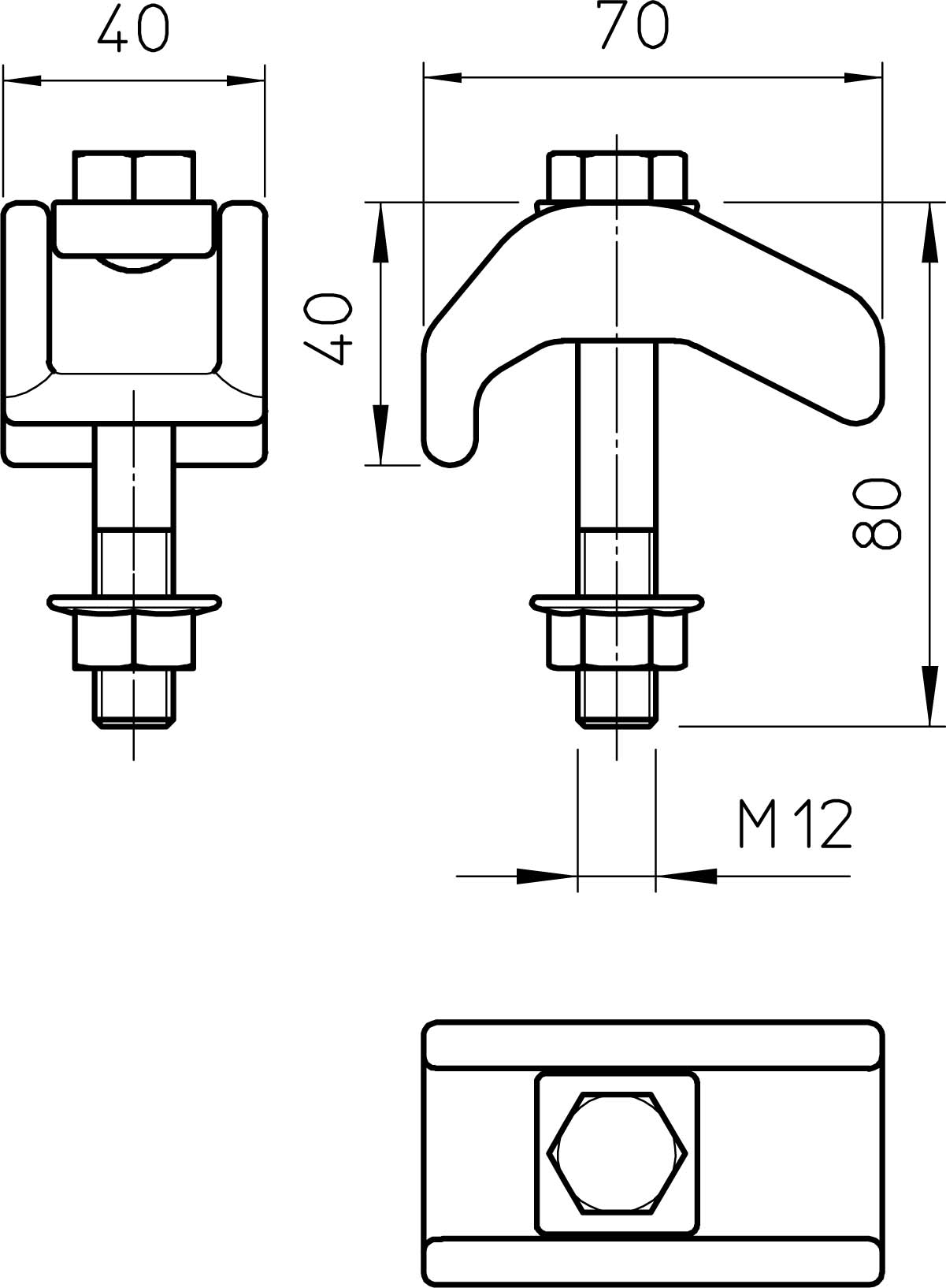 OBO Bettermann Vertr Spannklaue, schwer mit Kombimutter TKS-S-30 ZL (VE2) - 6355798