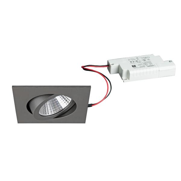 Brumberg recessed LED spotlight 7W 230V square titan-matt - 39262643