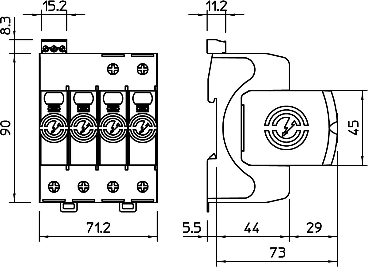 OBO Bettermann Vertr CombiController V20 dreipolig mit NPE+FS V20-3+NPE+FS-280 - 5095333