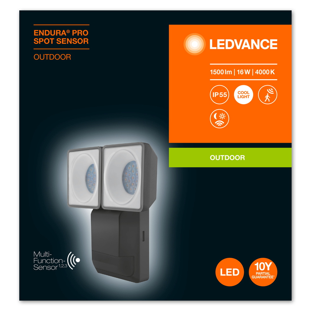 Ledvance Dekorative LED-Außenleuchte ENDURA PRO SPOT SENSOR 16W 840 IP55 DG