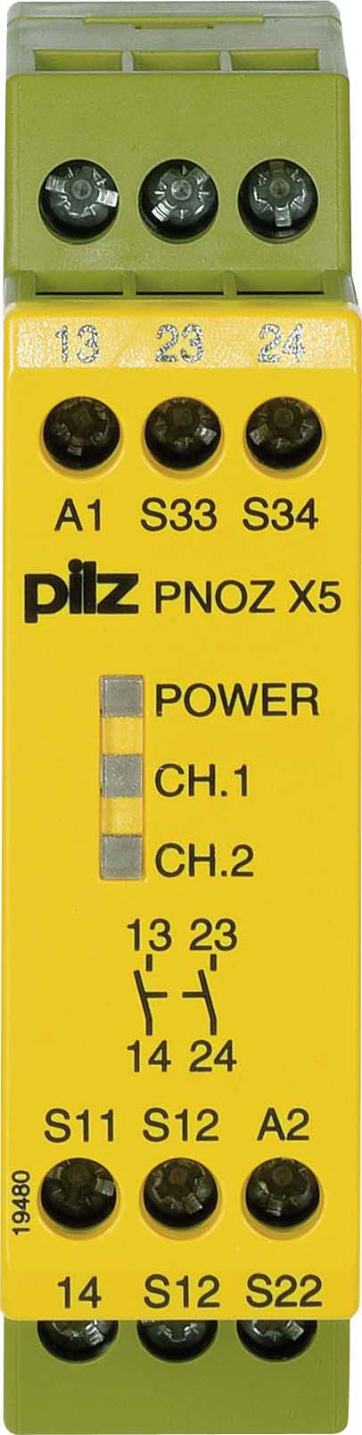 Pilz Not-Aus-Schaltgerät 12VDC 2n/o PNOZ X5 #774326