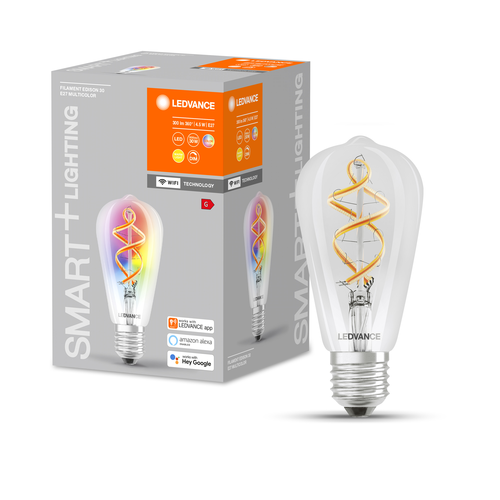 Ledvance LED lamp SMART+ WiFi Filament Edison RGBW 30  4.5 W/2700 K E27  - 4058075609914