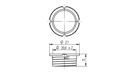 BJB Schraubring Gew. 20,8 x 2 mm für HV-Halogen 25.904.-802.14