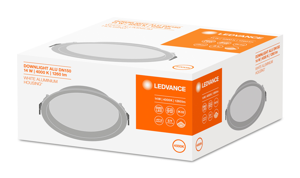 Ledvance LED-Downlight DOWNLIGHT ALU 150 14 W 4000 K IP44/IP20 WT