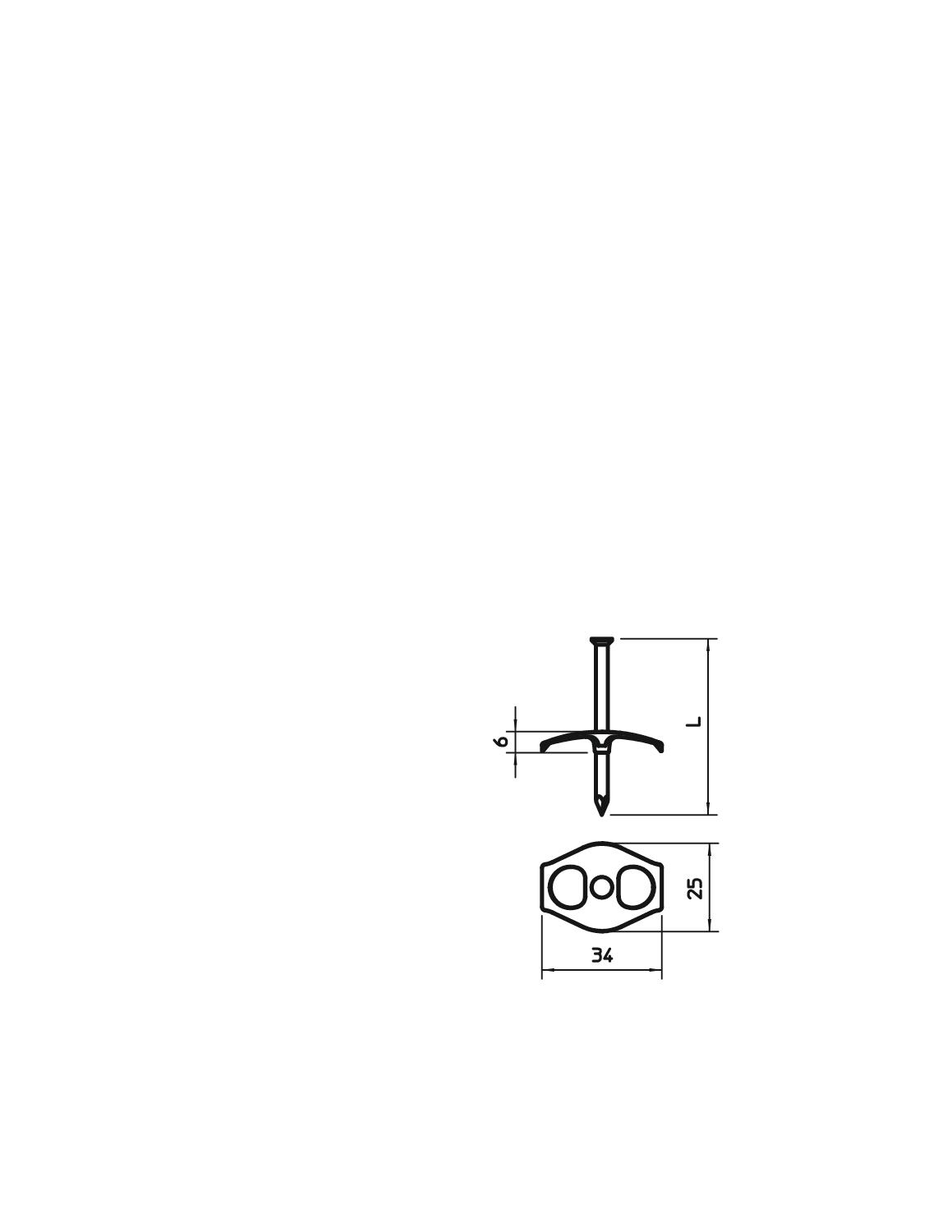 OBO Bettermann Vertr Nagel-Fix m.Nagel 3,5x60,Iso,natur 1996 60 - 2222868