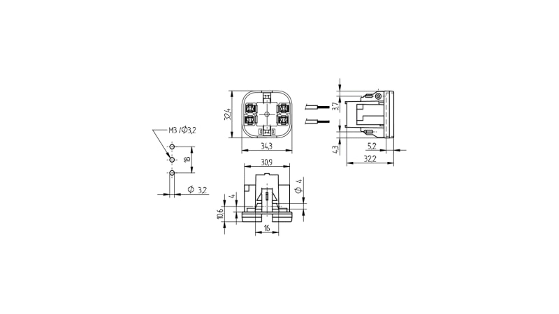 BJB Lampenfassung G24/GX24 für CFL/TC-DEL, TC-TEL 26.745.1161.50