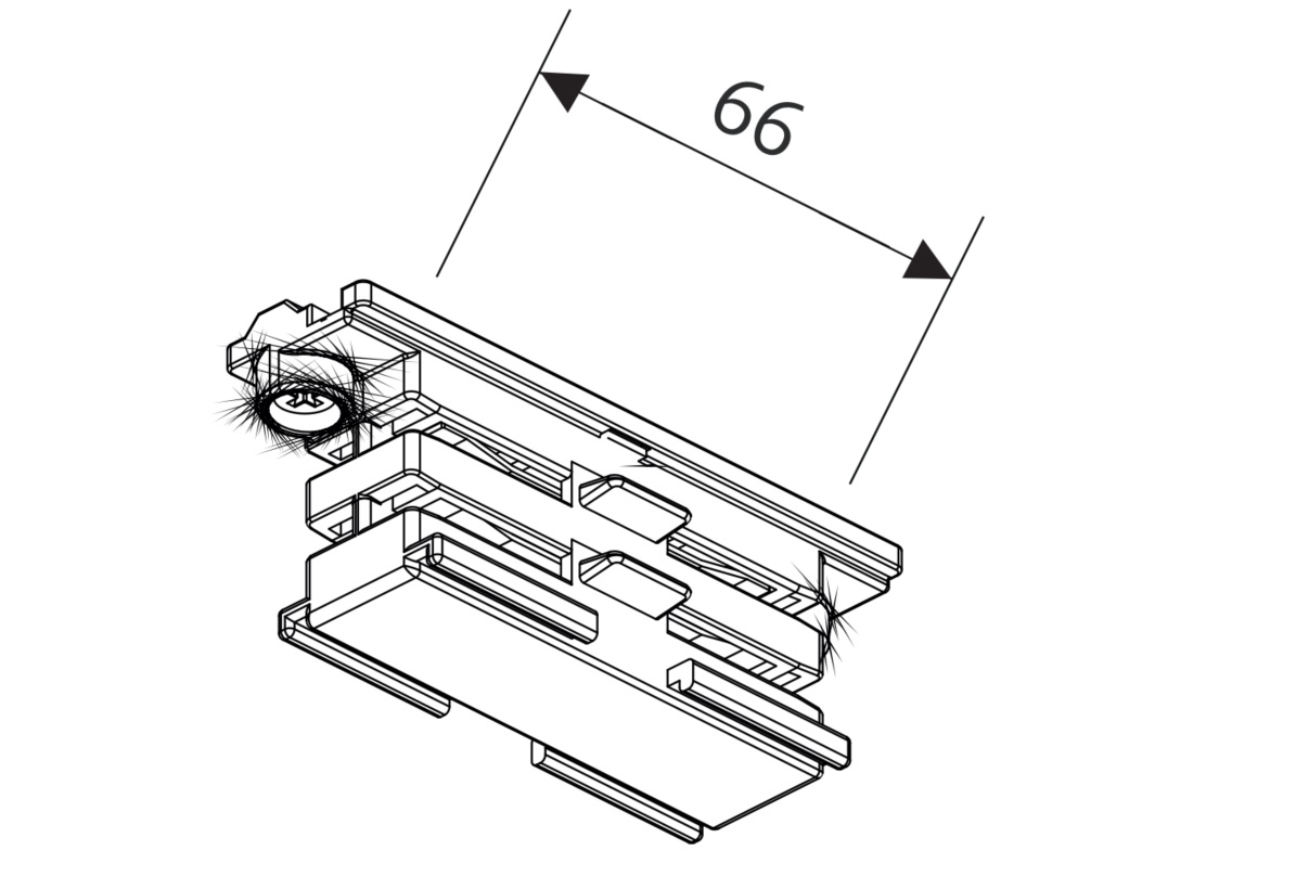 Oktalite 3PH coupler without supply 3PH white for power track system