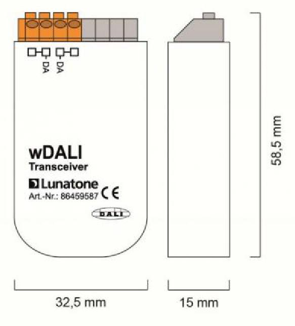 Lunatone DALI Funkfernbedienung + Transceiver wDALI Remote Schwarz - 86459534-B+T