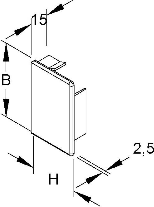 HKL Endstück rws 40x40 RAL9010 E4040.3