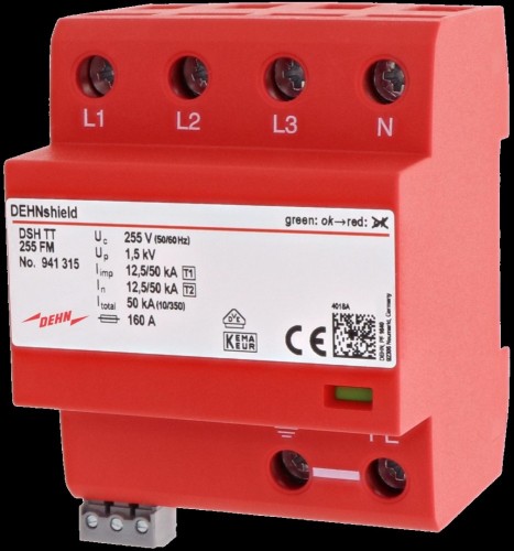 DEHN Kombi-Ableiter für 3-p.TN-S-Systeme DSH TT 255 FM - 941315