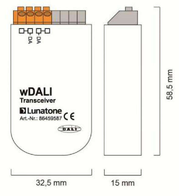 Lunatone DALI Funktaster-Steuermodul + Transceiver wDALI Switch Cross Schwarz - 86459541-B+T