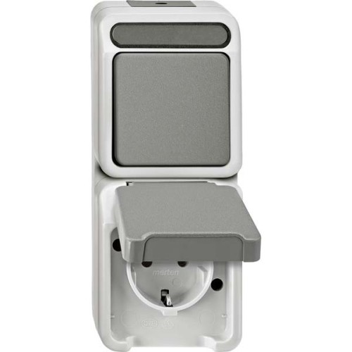 Merten Kombi-SCHUKO-Steckdose lgr Schließer 1-pol. MEG3497-8029 - MEG3497-8 günstig online kaufen