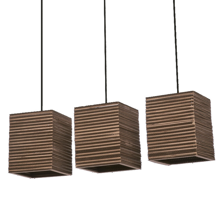 LEDVANCE Decor Cardboard Square Pendant 3XE27 Brown - 4058075837386