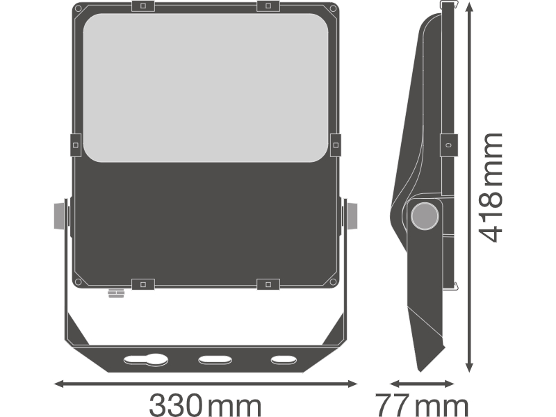 Ledvance LED floodlight FLOODLIGHT PERFORMANCE ASYM 55x110 100 W 3000 K BK