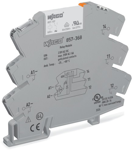 WAGO GmbH & Co. KG Kleinschaltrelais m.Sockel 230VAC/DC 6A 1W 857-368 - 857-368