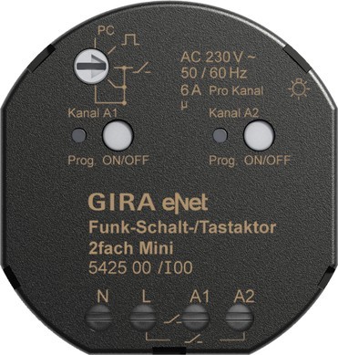 Gira Funk Schalt-/Tastaktor Mini 2fach 542500 - 542500