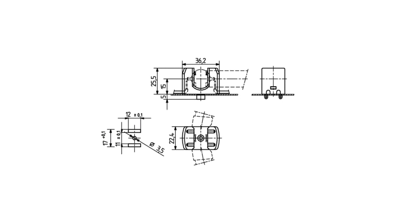 BJB Lampholder 2GX13 for circular lamps T5 - 26.732.8101.50