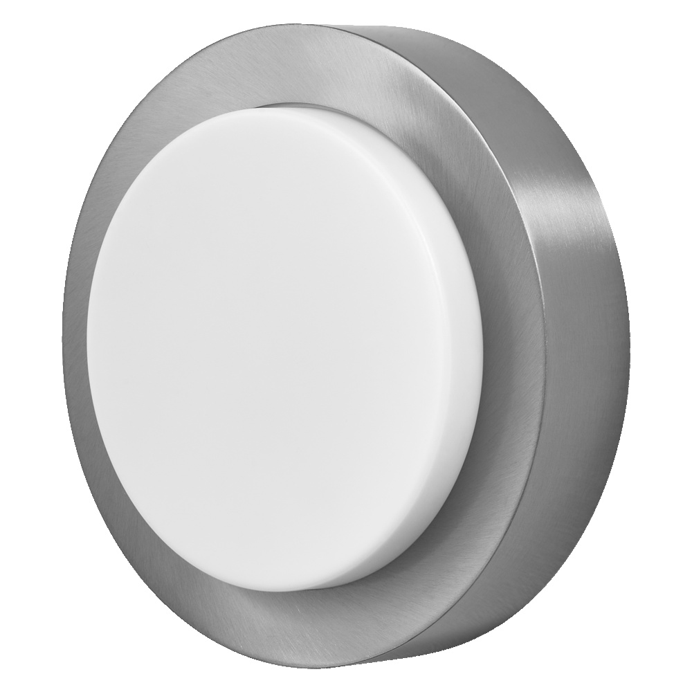 Ledvance LED-Außenleuchte Wandleuchte in Edelstahloptik mit optionalem Sensor ENDURA STYLE DISC WALL ST  – 4058075564121