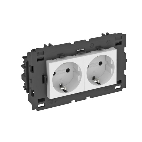 OBO Bettermann Vertr Steckdose 0 Grad, 2-fach 250V,10/16A,Schutzk. STD-D0C8 günstig online kaufen