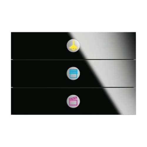 Busch-Jaeger Bedienelement 3fach Glas schwarz 6342-825-101 - 2CKA006310A0120