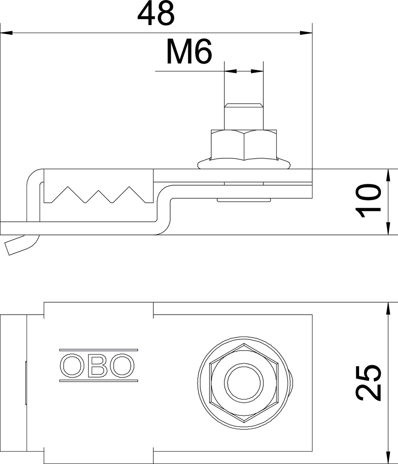 OBO Bettermann Vertr Verbindungs-/Erdungskl. 42x19x11, St, FS VEK-GRM 3.9 - 6016694