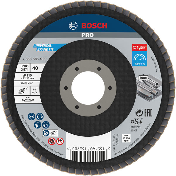 Bosch Power Tools PRO X571 Fächerschleifscheibe 2608605450