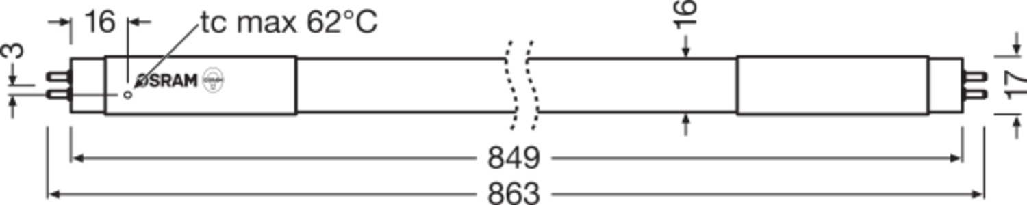 Ledvance LED tube Osram SubstiTUBE T5 HF 10 W/3000K 849 mm