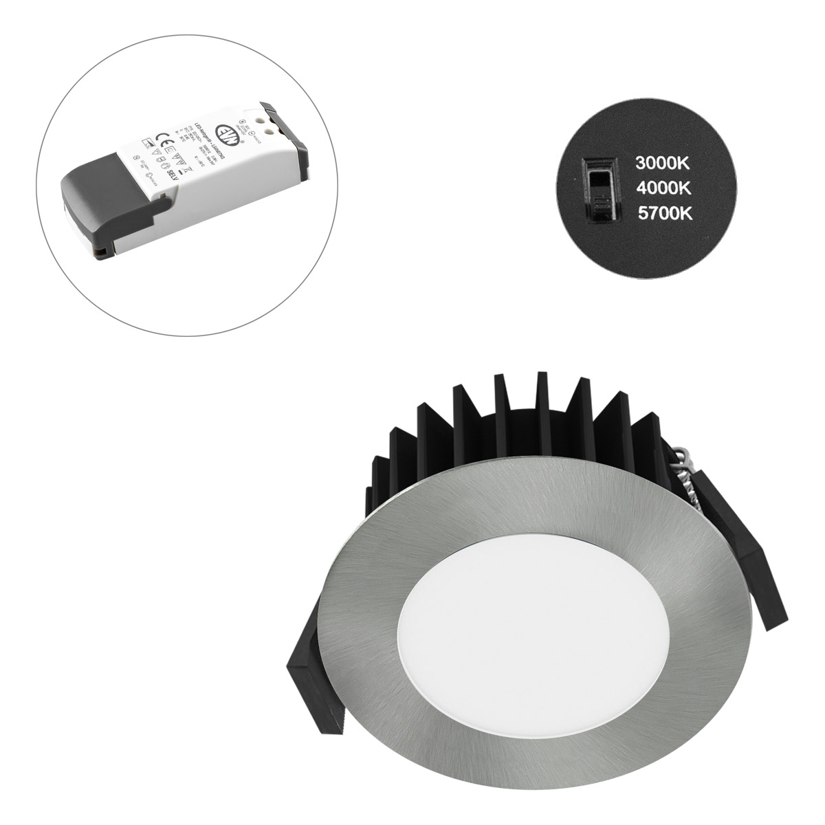 EVN Lichttechnik LED-Spot 230V dim. IP54 3000-5700K chr-sat L54N101325