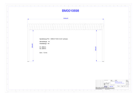 Bachmann Spiralleitung H05VV-F 3G1.5 sw BM0010698