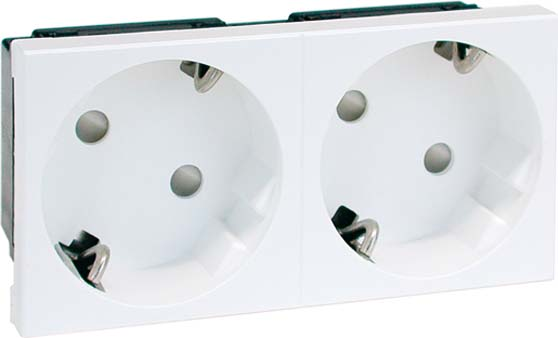Peha SCHUKO-EB-Steckd.2-fachant 16A 250V 2-pol.33G D 6212.21 EMS SI WI