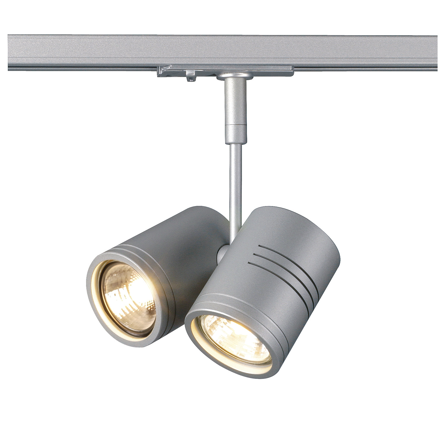 SLV BIMA, Spot für Hochvolt-Stromschiene 1Phasen, zweiflammig, QPAR51, silbergrau, max. 50W, inkl. 1Phasen-Adapter - 143432 SLV BIMA, Spot für Hochvolt-Stromschiene 1Phasen, zweiflammig, QPAR51, silbergrau, max. 50W, inkl. 1Phasen-Adapter - 143432