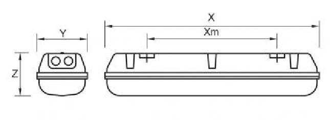 Zalux EX luminaire Zalux ACQUEX LED-M 1500 emergency light  44W 6000lm 4000K Gray