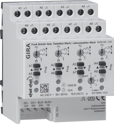 Gira Funk Schalt-/Jalousieaktor REG 8f 4f 543500 - 543500