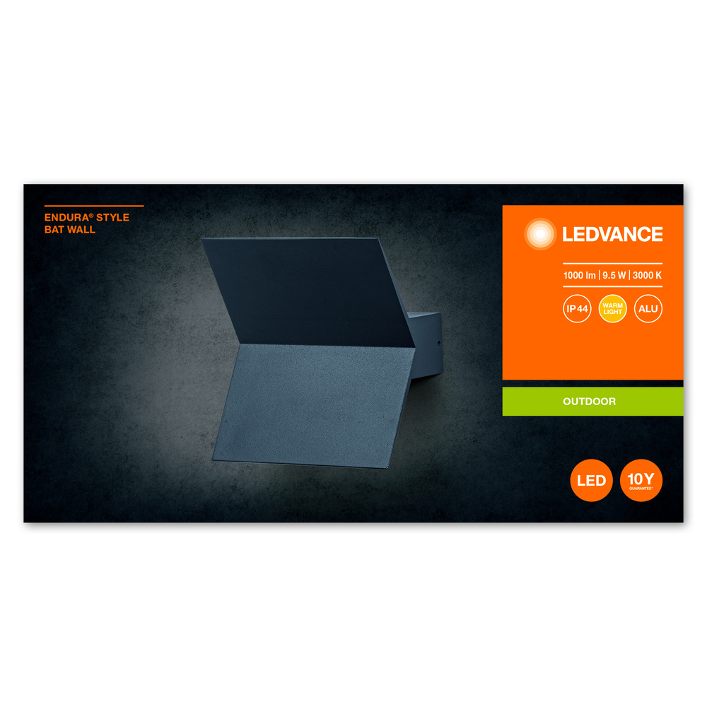 Ledvance LED outdoor wall and bollard lights with indirect light ENDURA STYLE BAT Wall – 4058075564060