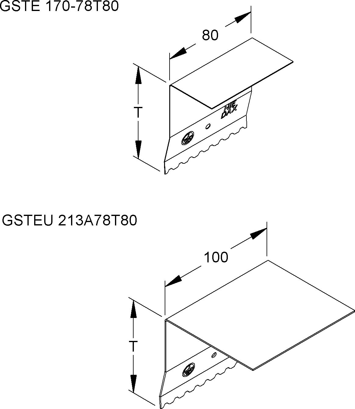 Niedax Stoßstellenverbinder GSTE 170-78T80