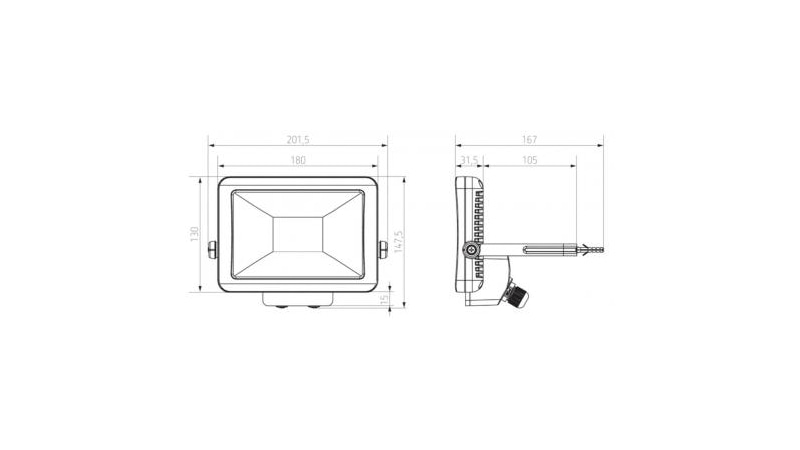 Theben LED-Strahler 20W 5600K 1400lm theLeda B20L schwarz