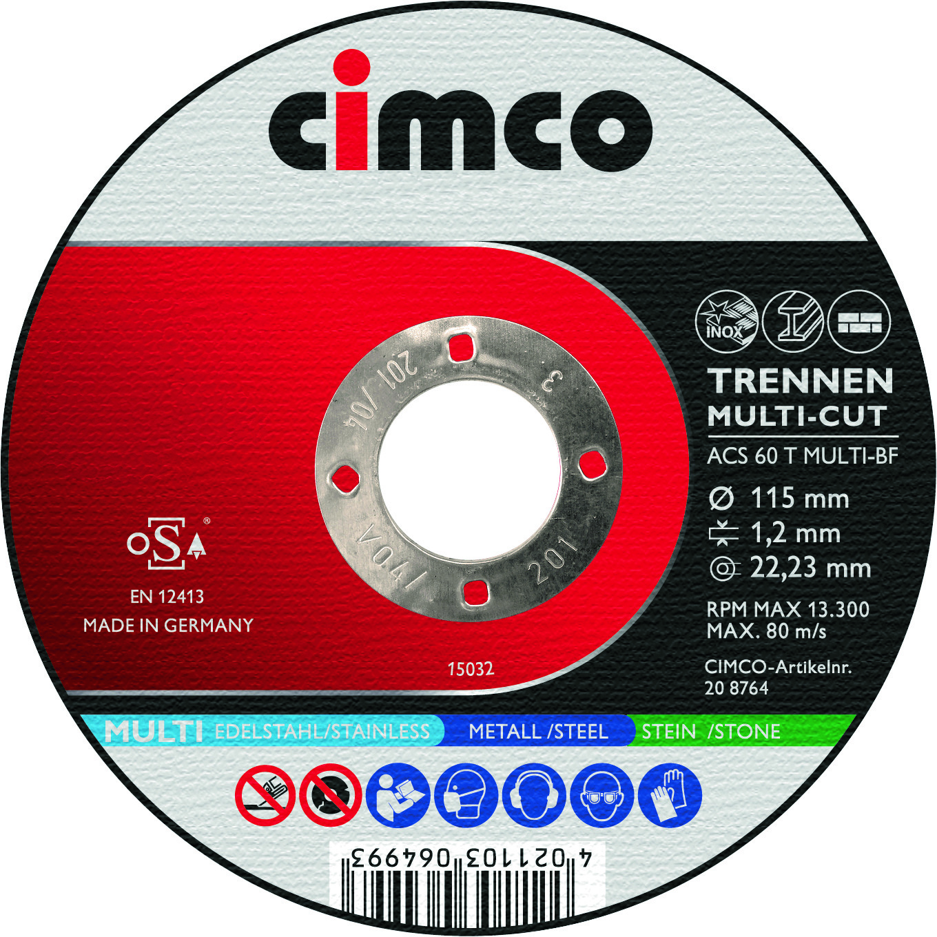 Cimco Werkzeuge Trennscheiben MULTI-CUT 10x 125x1,2mm 206846 (VE10)