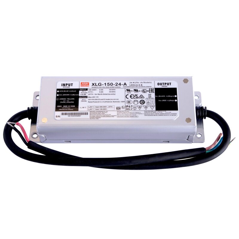 LED-Netzteil CV & CC 24V DC 150W 3.2-6.25A IP67 - 5359