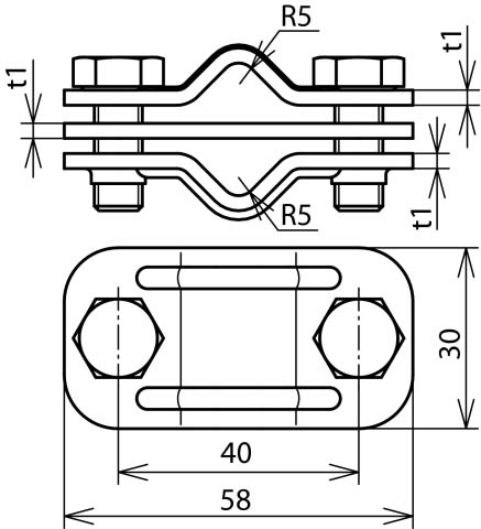 DEHN UNI-Trennklemme NIRO m.Platte f.2x Rd8-10 UTK 8.10 ZP V2A - 459129
