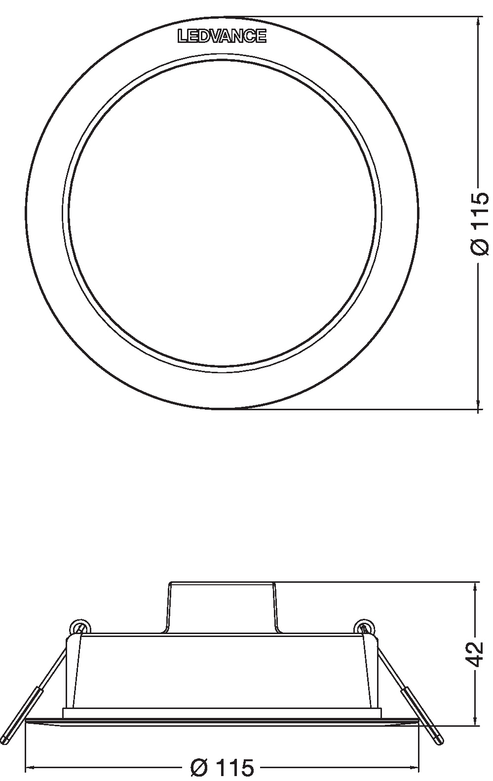 Ledvance LED-Downlight DOWNLIGHT IP44 DN 115 8W 865 WT - 4058075703025