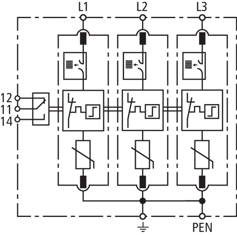DEHN Überspannungsableiter 3-polig Uc 275V DG M TNC ACI 275 FM - 952330