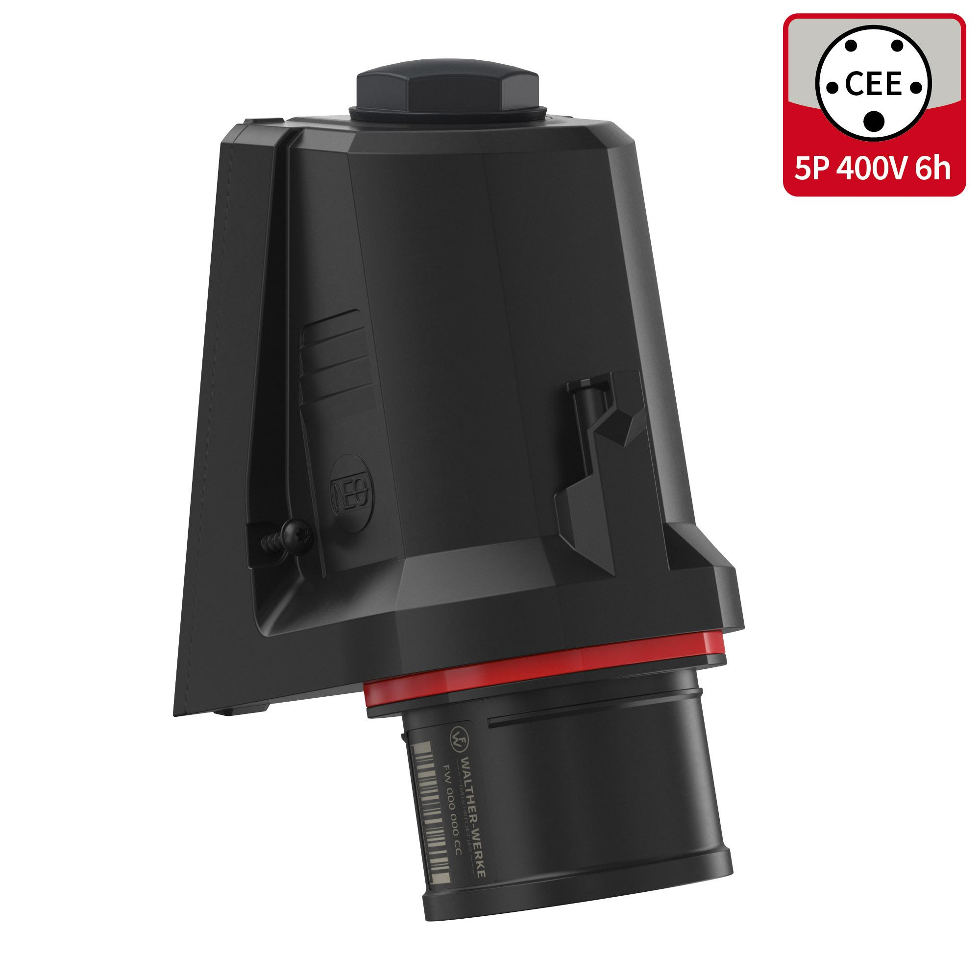Walther Werke CEE NEO Wandgerätestecker schräg 16A5P6h IP54 FW710506SK