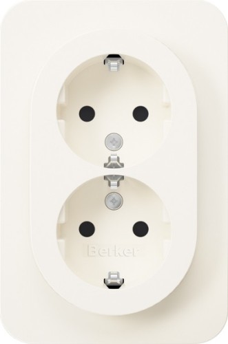 Berker Doppelsteckdose SCHUKO R.1 polarweiß glänz. 47592089 - 47592089 günstig online kaufen