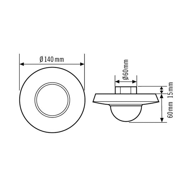 ESYLUX Decken-Präsenzmelder UP, 360 Grad PD 360i/24 - EM10425103